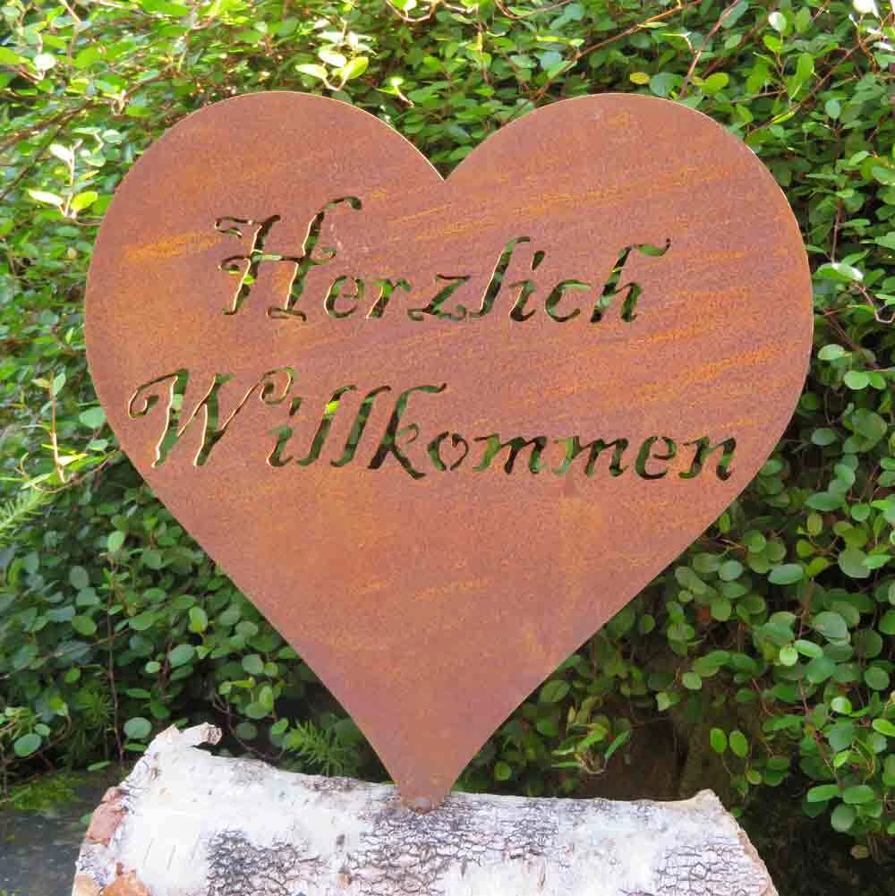 Willkommensschild Garten-Dekoration – Metall, Ca. 98 Cm Hoch, Wetterfest Beschichtet