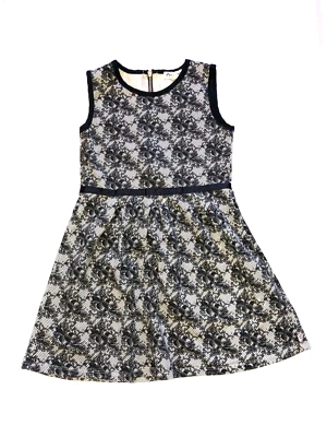 Appaman девочек черный кружевной печать молнии без рукавов фигурист платье 5 - Изображение 1 из 3