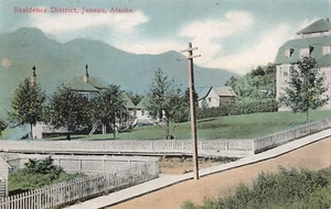 Juneau Alaska Residence District Old Vintage  View Scene Postcard LP70 - Picture 1 of 2