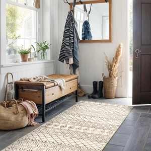 2'x6' Hallway Runner Rug Washable - Non Slip Moroccan Runners Low Pile Floor ... - Picture 1 of 8