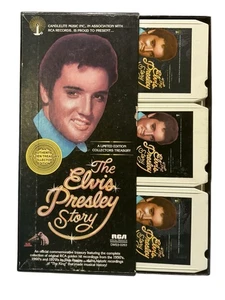 THE ELVIS PRESLEY STORY 1977 LIMITED EDITION BOX SET OF 3 RCA 8-TRACK TAPES - Picture 1 of 3