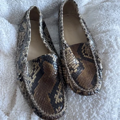 Mocasines Mujer Piel Serpiente, Talla 7, Hecho en Italia Foto 1 de 3