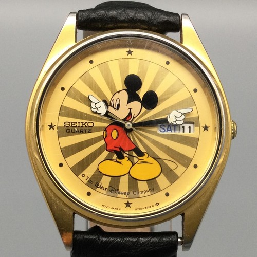 New Old Stock Vintage Rare Men's Seiko Mickey Mouse Tank Watch