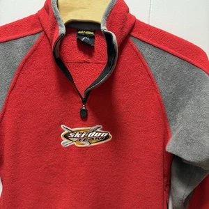 Vintage Ski Doo Team 1/4 Zip Fleecepullover Herren M rot Snowmobile Racing Sweater - Bild 1 von 8