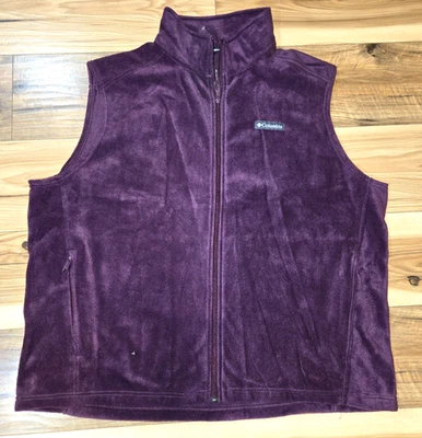 Columbia Fleece Vest Womens Deep Purple Size 3X Full Zip Pockets - Image 1 of 4