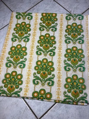 Grand Panneau de tissus français vintage 1900 1920 textile antique ancien coton - Photo 1/4