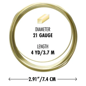 4 Yards Champagne Gold Non Tarnish 21 Gauge SQUARE Wrapping Wire - Picture 1 of 6