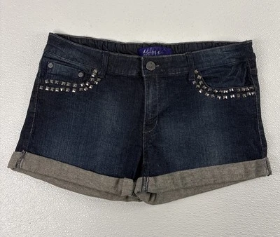 Pantalones Cortos Miley Cyrus Talla 17 Azul Oscuro Denim Lavado Elástico Dobladillo Crudo Para Mujer Talla 17 Foto 1 de 4