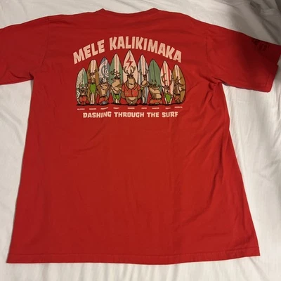 Mele Kalikimaka сумасшедшие рубашки Гавайи футболка большой лихой снег гавайский Рождество - Изображение 1 из 4