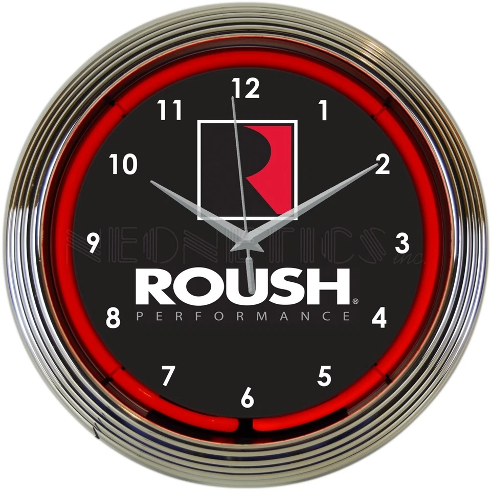 Roush Performance Neon Clock Gameroom Basement Mancave Wall Art Decor - Image 1 of 1