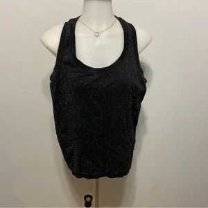 Athleta schimmerndes schwarzes ärmelloses Tanktop Größe L - Bild 1 von 7