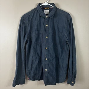 KOTO Button Down Mens Shirt Size M Blue With Geometric Print - Picture 1 of 9