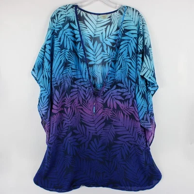 Bleu by Rod Beattie Women's M Blue and Purple Ombre Coverup - Imagem 1 de 4