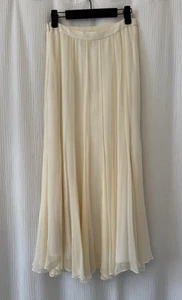 Polo Ralph Lauren Ivory Chiffon Pleated Maxi Skirt Size 4 - Picture 1 of 5