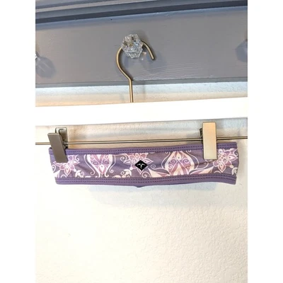 PRANA女式均码运动头带紫色粉红色白色图案  — 第 1/4 张图片