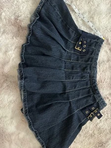 Hannah Montana Skirt Youth Girl's Size 8 Blue Denim Pleated Midi Buckle Disney - Picture 1 of 7