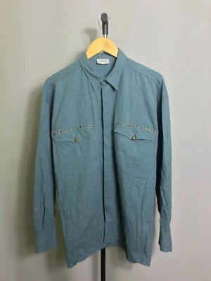 Versace Sport shirt long sleeve cotton blue Sz 50 L - Image 1 of 4