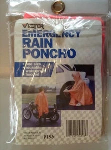 New Victor Womens One Size Most Pink Hooded Emergency Reusable Rain Poncho - Picture 1 of 2