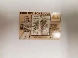 NFL League 1983 Football SLIDE Pocket Schedule - Appleton Papers Inc - Picture 1 of 2
