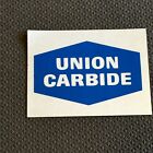 Vintage Sticker Union Carbide Blue White 4 in x 3 in Logo