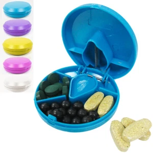 1 Pill Splitter Cutter Medicine Medication Storage Compartment Box Cut Dose New - Picture 1 of 1