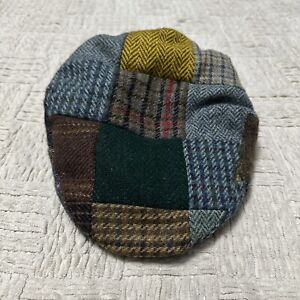 Shandon Donegal Patchwork Pure Wool Tweed Newsboy Cap Medium Headwear Gorman