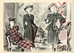 "BALENCIAGA" Annonce originale entoilée PLAIRE 1945   André DELFAU - Picture 1 of 1