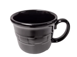 Longaberger Gewebt Traditionen Keramik Souper Becher Schwarz 16oz - Bild 1 von 5