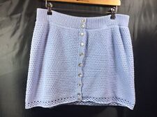 I Saw It First Blue Knitted Button Front Mini Skirt Size 20 VGC