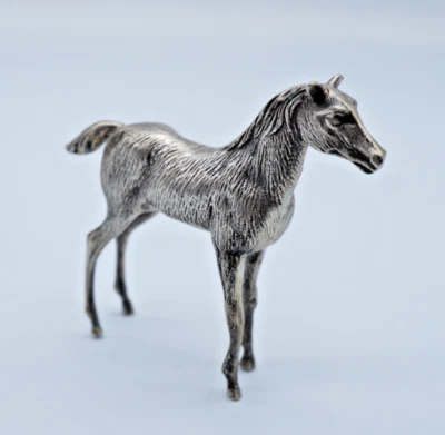 Estatuilla miniatura de plata de ley 925 caballo pony 60 gramos - F135 Foto 1 de 4