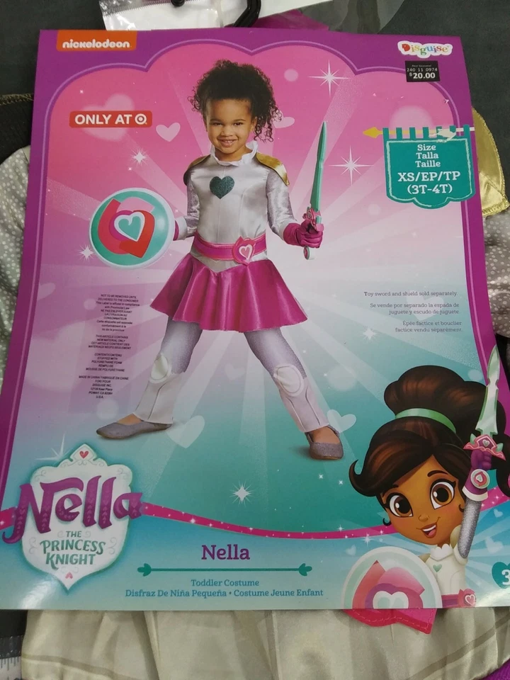 Nickelodeon Nella The Princess Knight Child Girls Halloween Costume XS 3t 4t