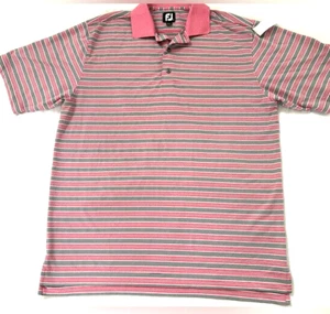 🔥FOOTJOY GOLF Men’s Striped Polo Golf Shirt EMBROIDERY "MIRAMONT" SIZE LARGE - Picture 1 of 18