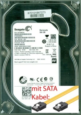 Seagate Barracuda interne Festplatte 500GB HDD 3,5 Zoll 8,9 cm SATA ST500DM002  - Bild 1 von 2