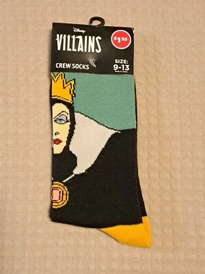 Calcetines Disney Villains Crew Reina Malvada Blancanieves Talla 9-13  Foto 1 de 3
