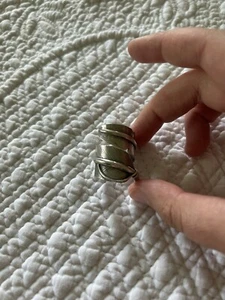 Silver Feather Wound Ring with Scalloping Detail  - Picture 1 of 2