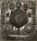 « Rare » plaque antique en cuivre tibétain « mandala » 19ème siècle