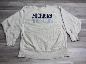 Vintage 80s Champion Reverse Weave University Michigan Wrestling Sweatshirt XL - Bild 1 von 17