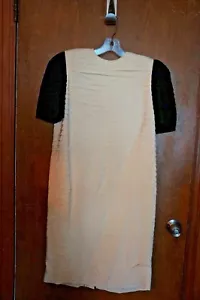 VTG. JUDY HORNBY COUTURE BLACK/CREAM PLEATED DRESS SIZE: 8 - Picture 1 of 1