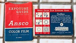 1950s EXPOSURE GUIDE FOR USE WITH ANSCO COLOR FILM w/Original Sleeve