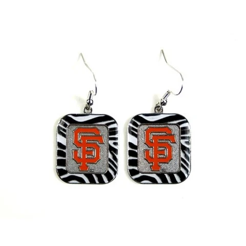 San Francisco Giants MLB Zebra Style Dangle Earrings Cover
