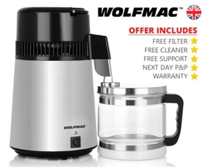 WOLFMAC™ Stainless Steel Water Distiller with Glass Jug & Free Filter / Cleaner - Picture 1 of 4