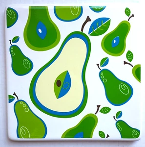 Boston Warehouse Cerámica Trivet Aguacate Mediados de Siglo Moderno Retro 7.25" - Imagen 1 de 4