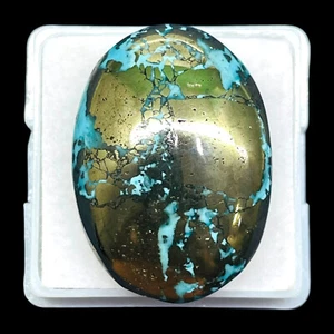 62.00 Cts Natural Turquoise 27x19mm Oval Top Quality Loose Untreated Gemstone - Picture 1 of 11