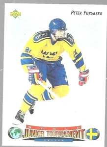 1992-93 Upper Deck Peter Forsberg 235 Sweden World Junior Tournament Hockey Card - Picture 1 of 12