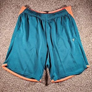 Old Navy Active Mesh 9.5" Shorts Men's Size Medium Green with Orange Accents - Picture 1 of 8