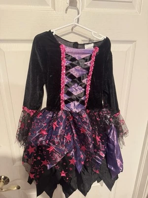 Pink Purple & Black Witch Costume Child Size Medium 7/8 Dress Only - Image 1 of 4