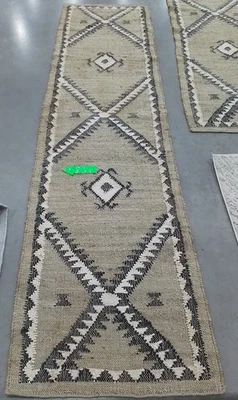 IVORY BLACK 2'-3" x 9'-0" Broken Thread Rug, Reduced Price 1172791943 KLM761A-29 - Image 1 of 4