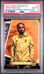 2024 Topps Chrome MLS Hany Mukhtar #38 Imagen Var-Orange Refractor PSA 10 - Imagen 1 de 2