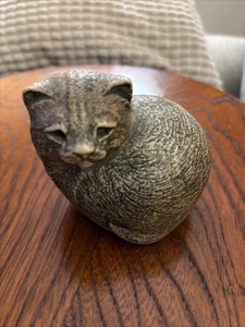Winstone Editions Stone Kitty Cat Figurine 3.5" MCM California Rustic Brown - Picture 1 of 6