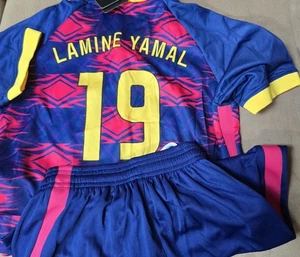 Youth Lamine Yamal #19 Jersey + Shorts Set Kids Soccer Size 26 Photo - Picture 1 of 6